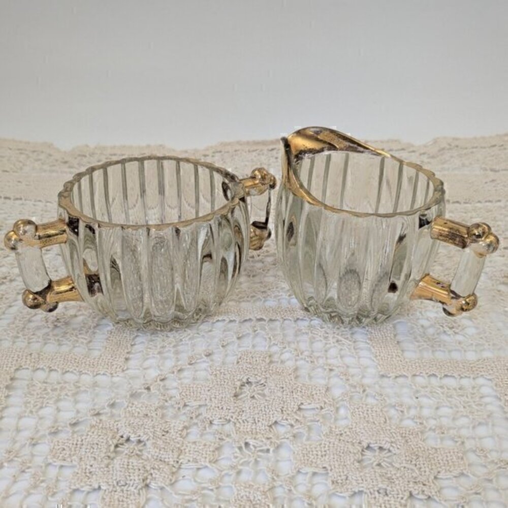 Vintage Jeanette "National" Sugar Bowl and Creamer Set